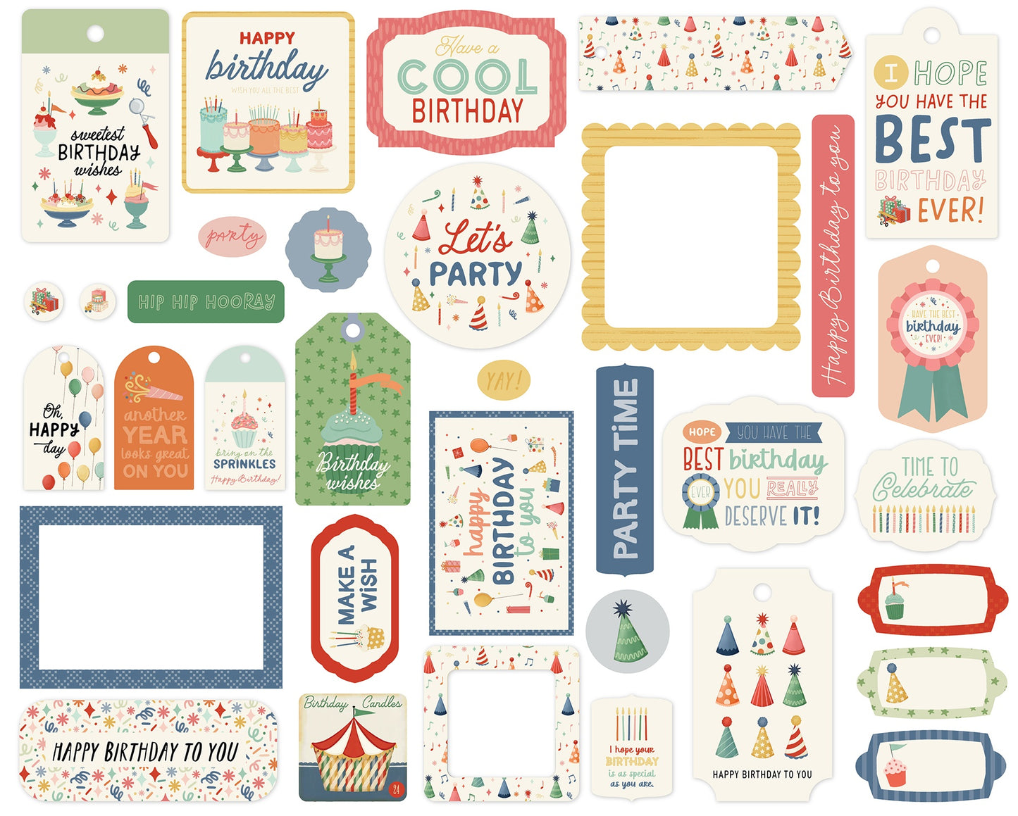 Carta Bella Frames & Tags Ephemera-They Say It's Your Birthday