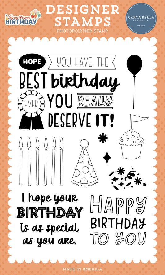 Carta Bella They Say It's Your Birthday Stamp Set-Special Birthday