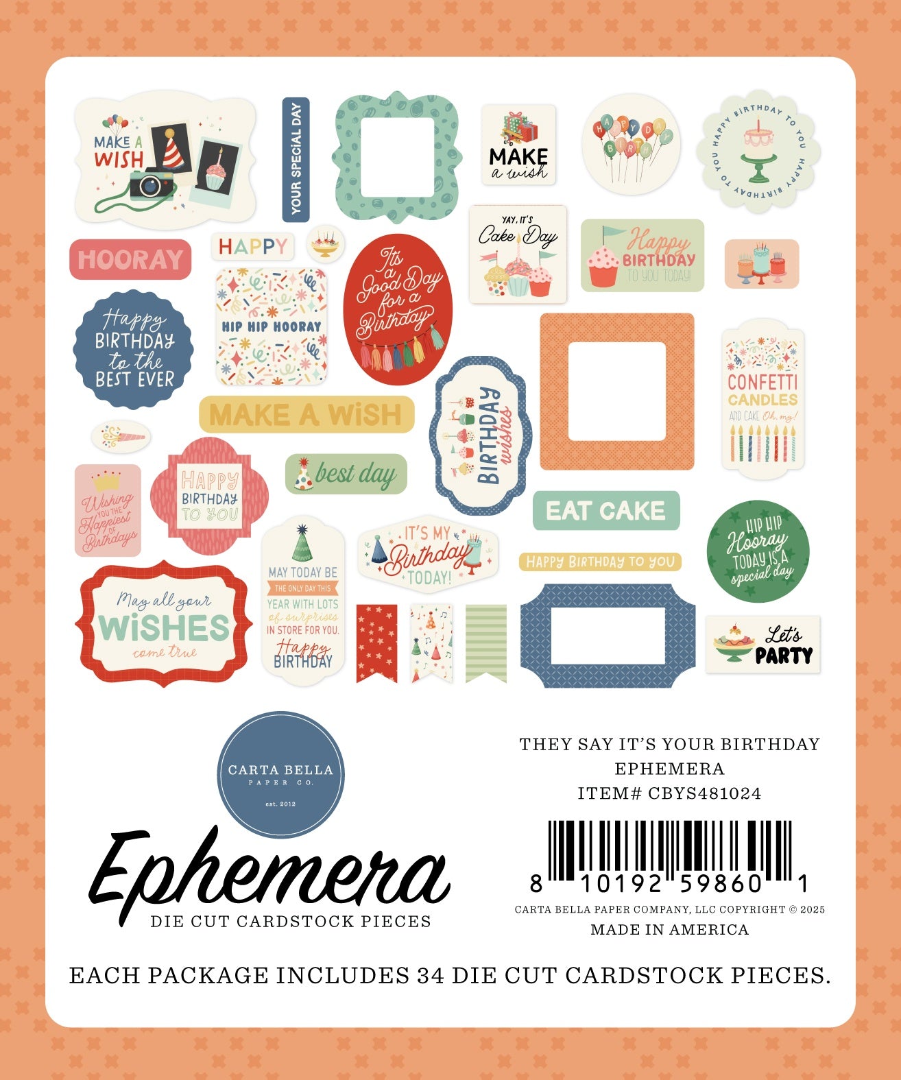 Carta Bella Ephemera-They Say It's Your Birthday