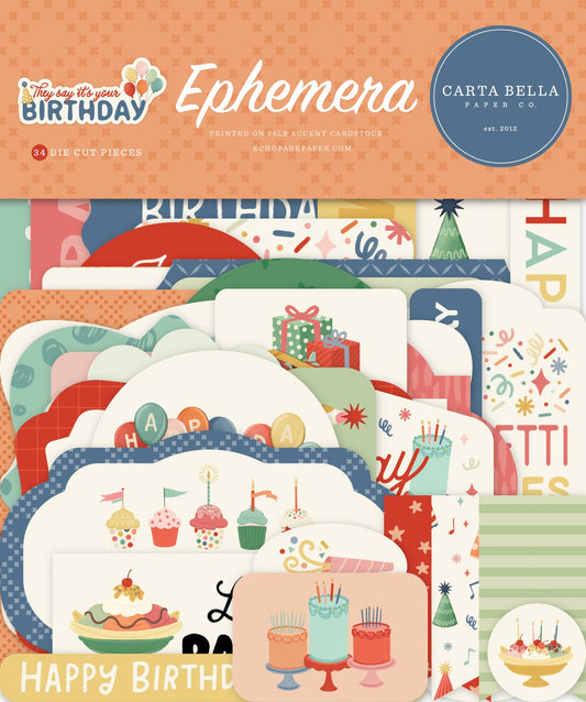 Carta Bella Ephemera-They Say It's Your Birthday