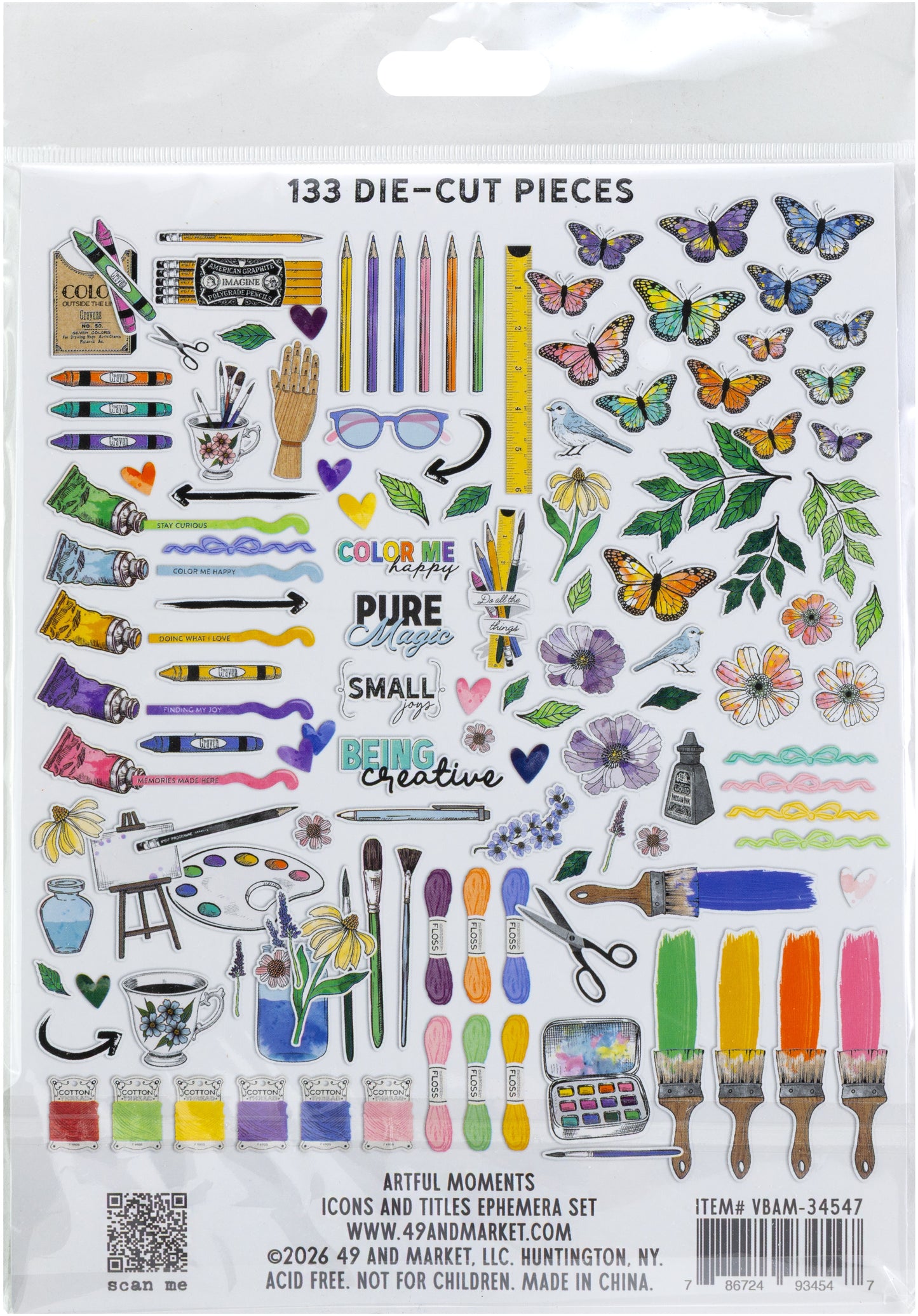 49 And Market Ephemera Bits-Icons And Titles, Artful Moments