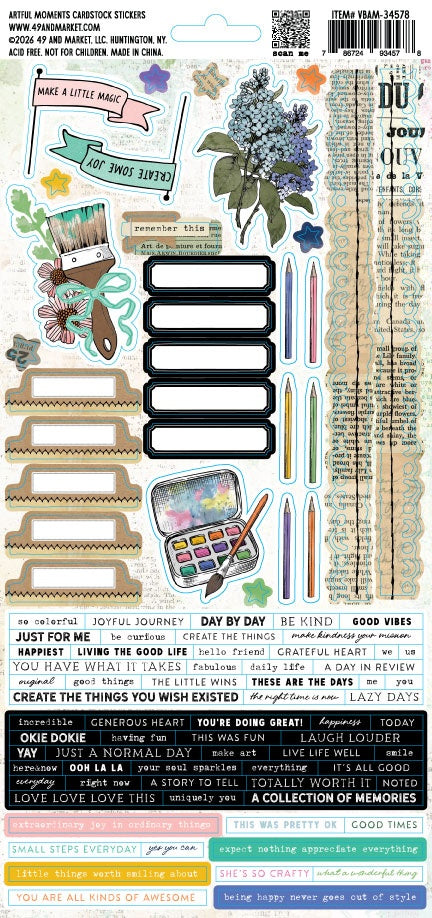 49 And Market Cardstock Stickers-Artful Moments