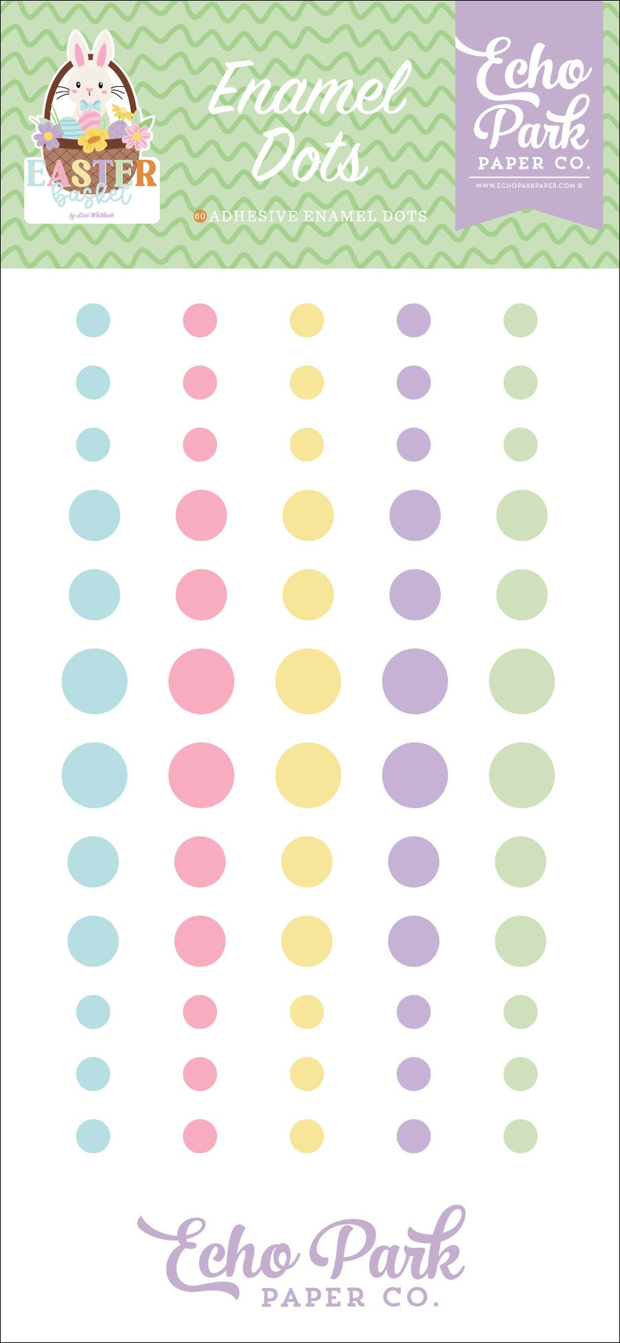 Echo Park Adhesive Enamel Dots-Easter Basket