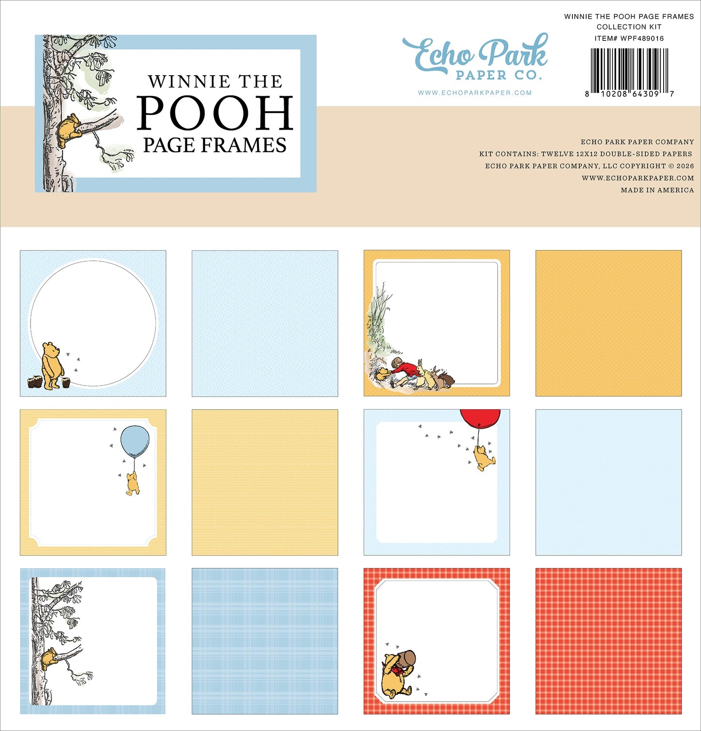 Echo Park Collection Kit 12"X12"-Winnie The Pooh Page Frames
