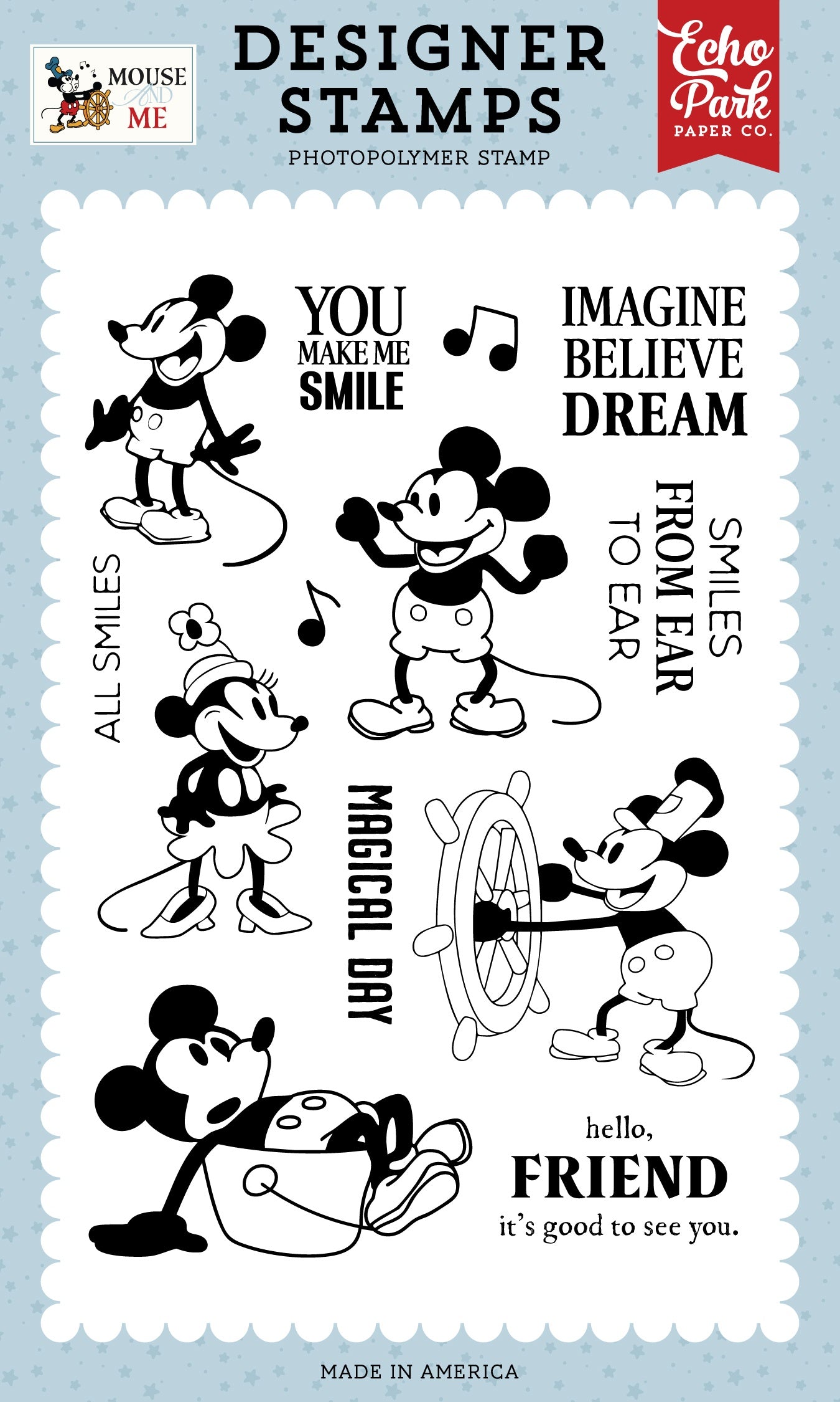 Echo Park Mouse And Me Stamp Set-Captain Mouse