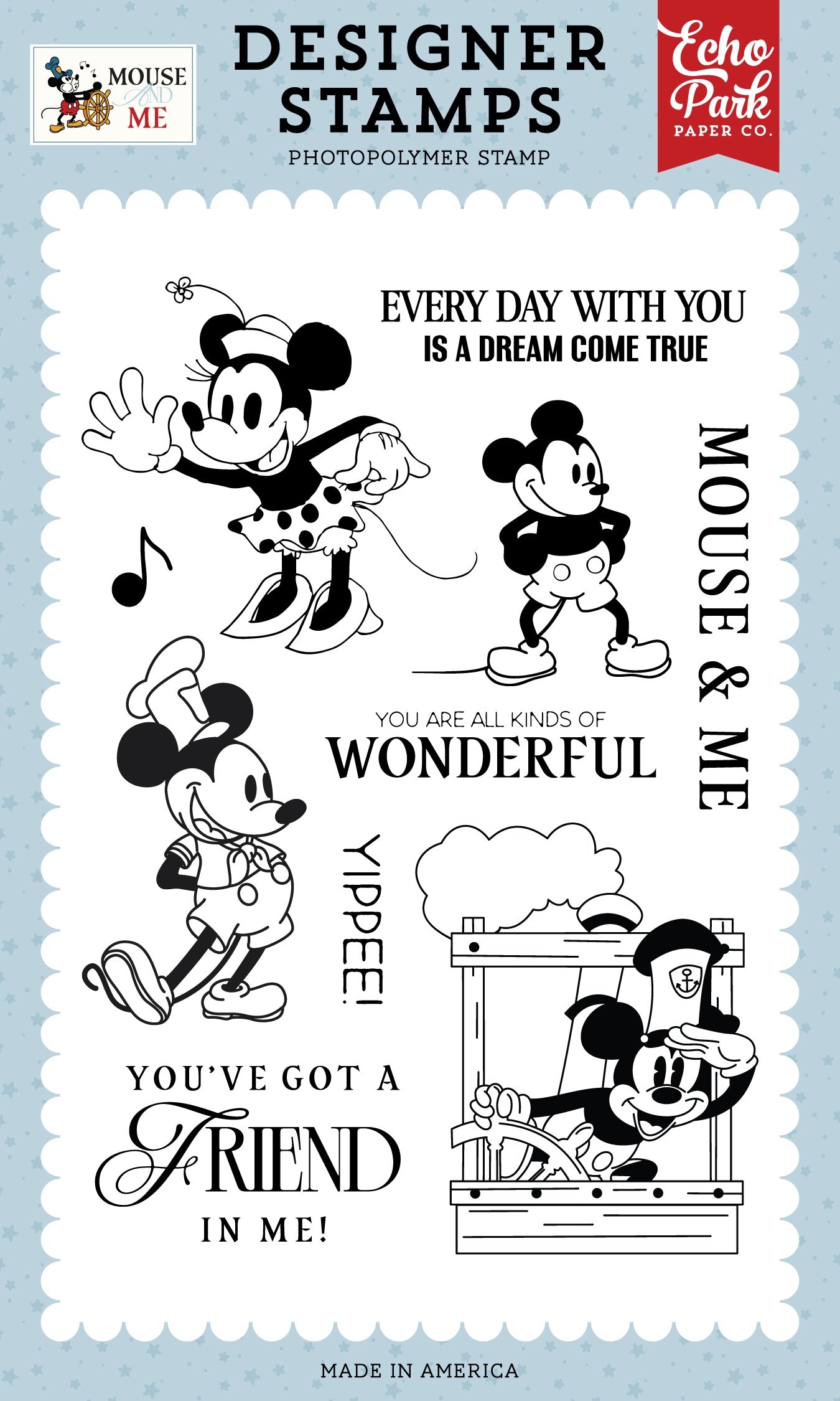 Echo Park Mouse And Me Stamp Set-Vintage Mouse Sweetheart
