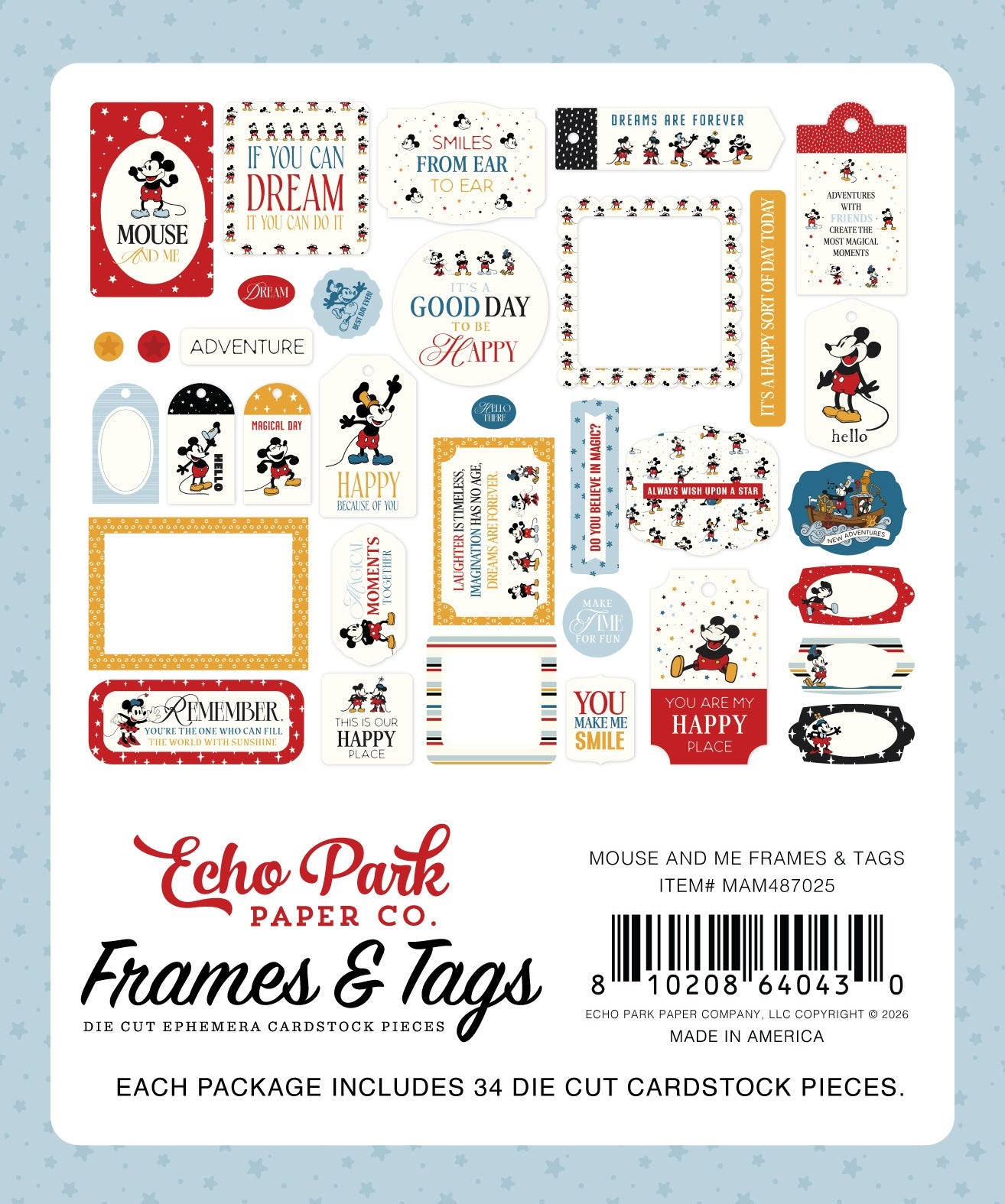 Echo Park Frames & Tags Ephemera-Mouse And Me