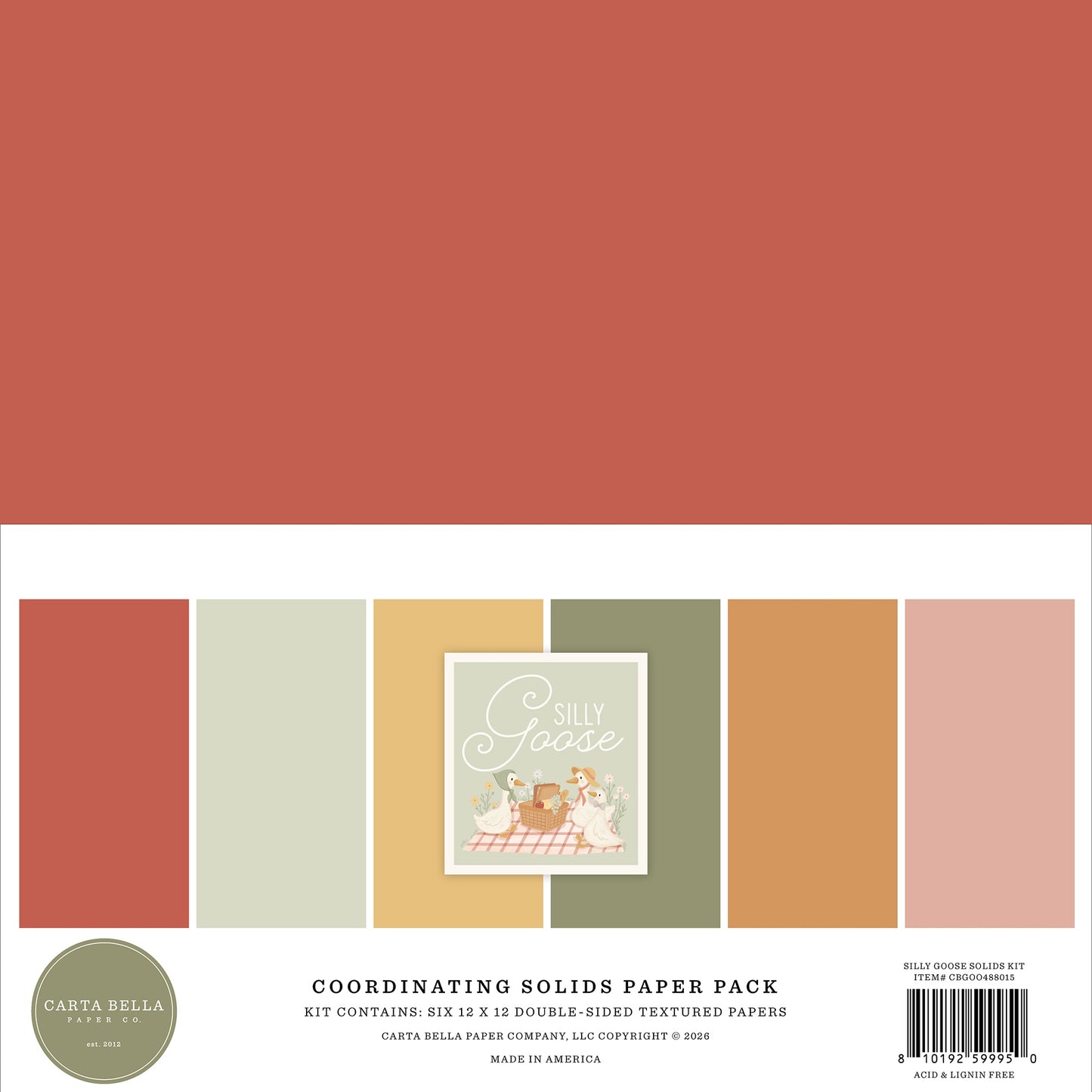 Carta Bella Solids Collection Kit 12"X12"-Silly Goose