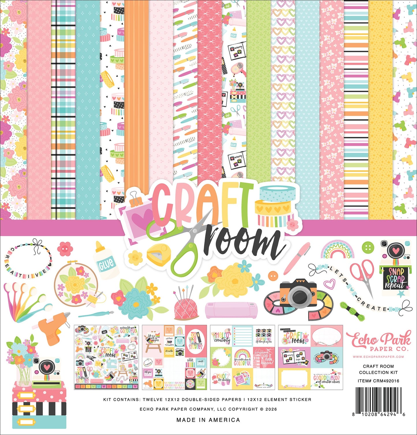 Echo Park Collection Kit 12"X12"-Craft Room