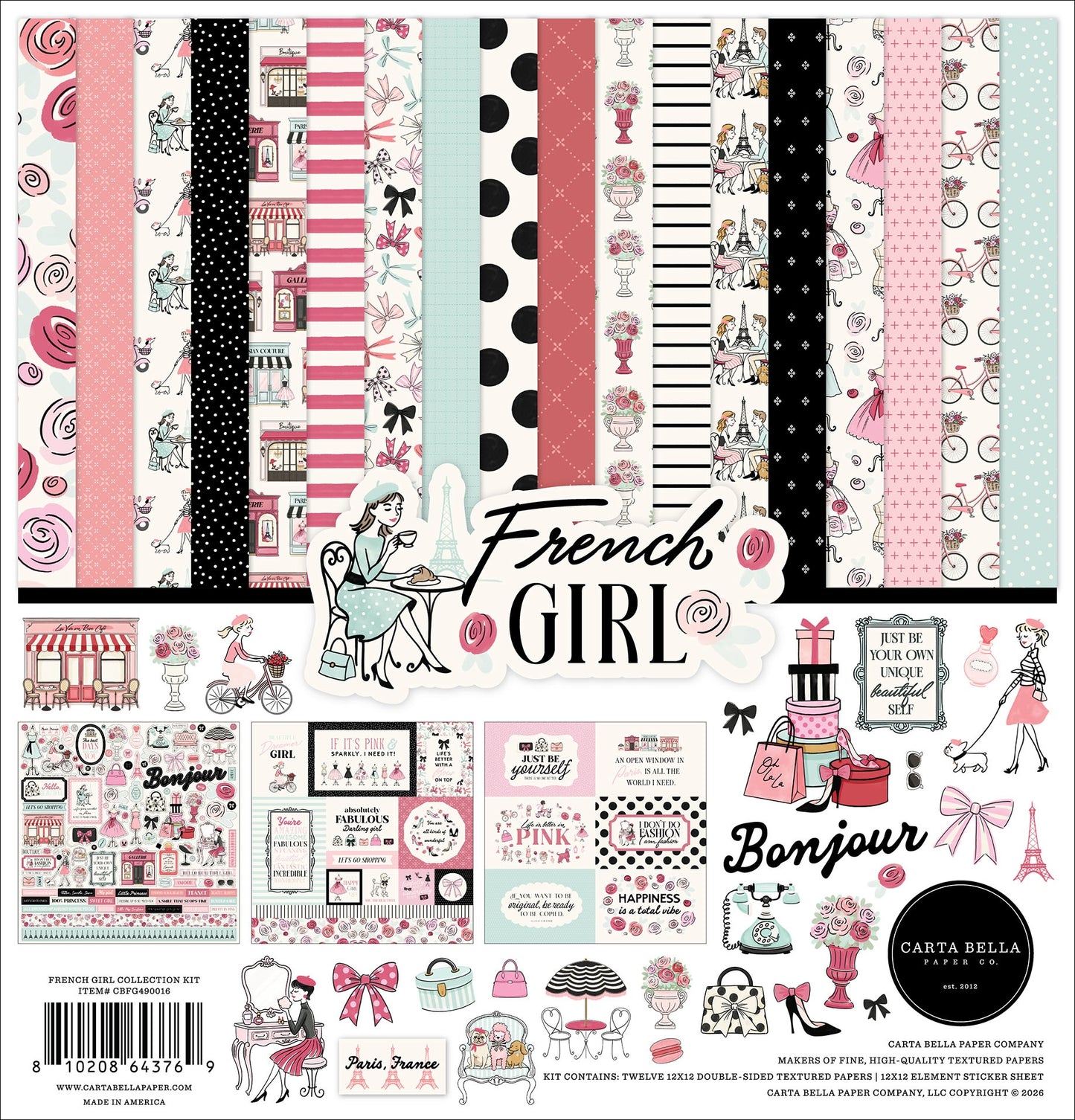 Carta Bella Collection Kit 12"X12"-French Girl
