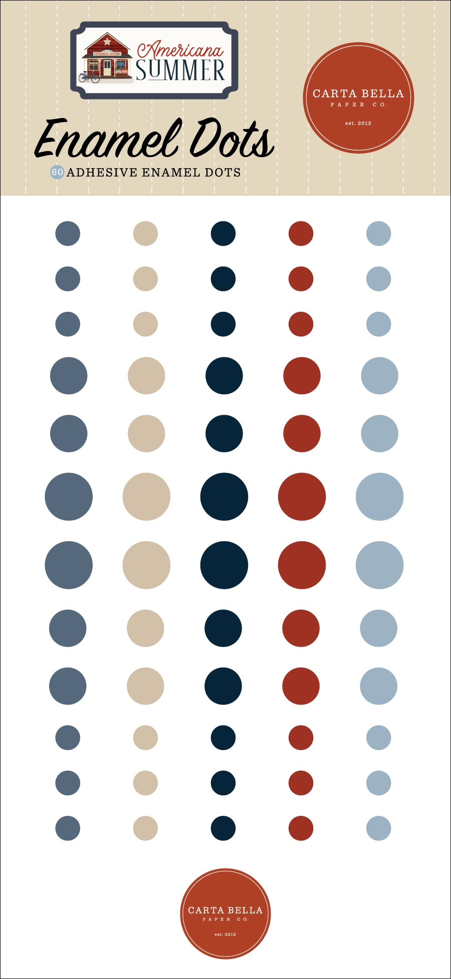 Carta Bella Adhesive Enamel Dots-Americana Summer