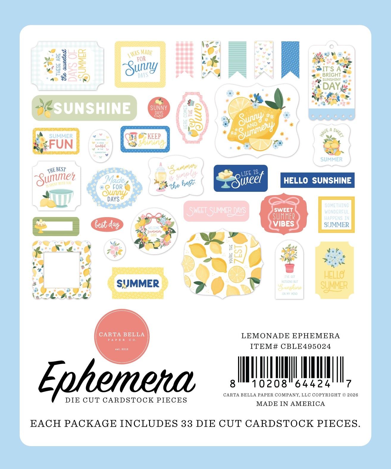 Carta Bella Ephemera-Lemonade