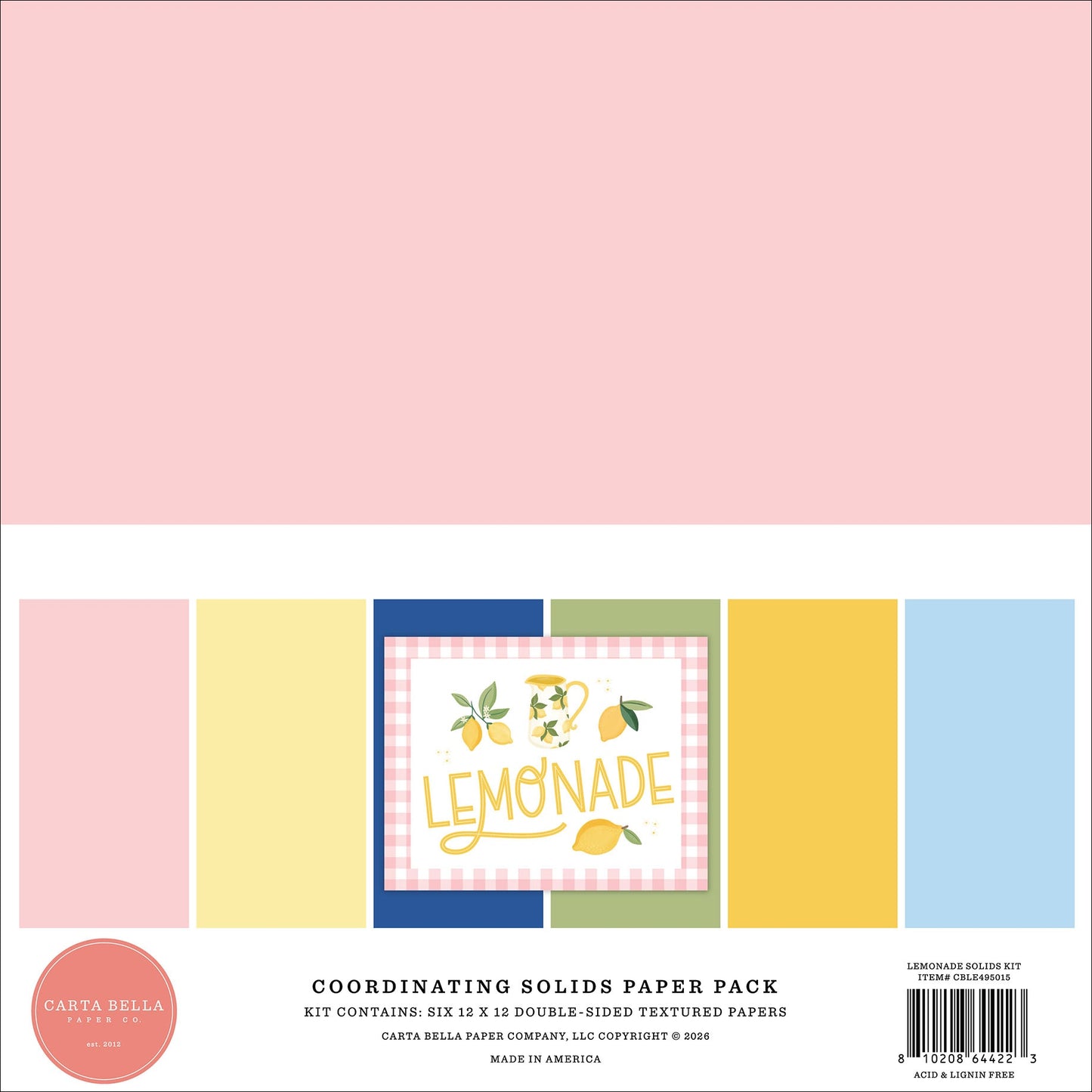 Carta Bella Solids Collection Kit 12"X12"-Lemonade