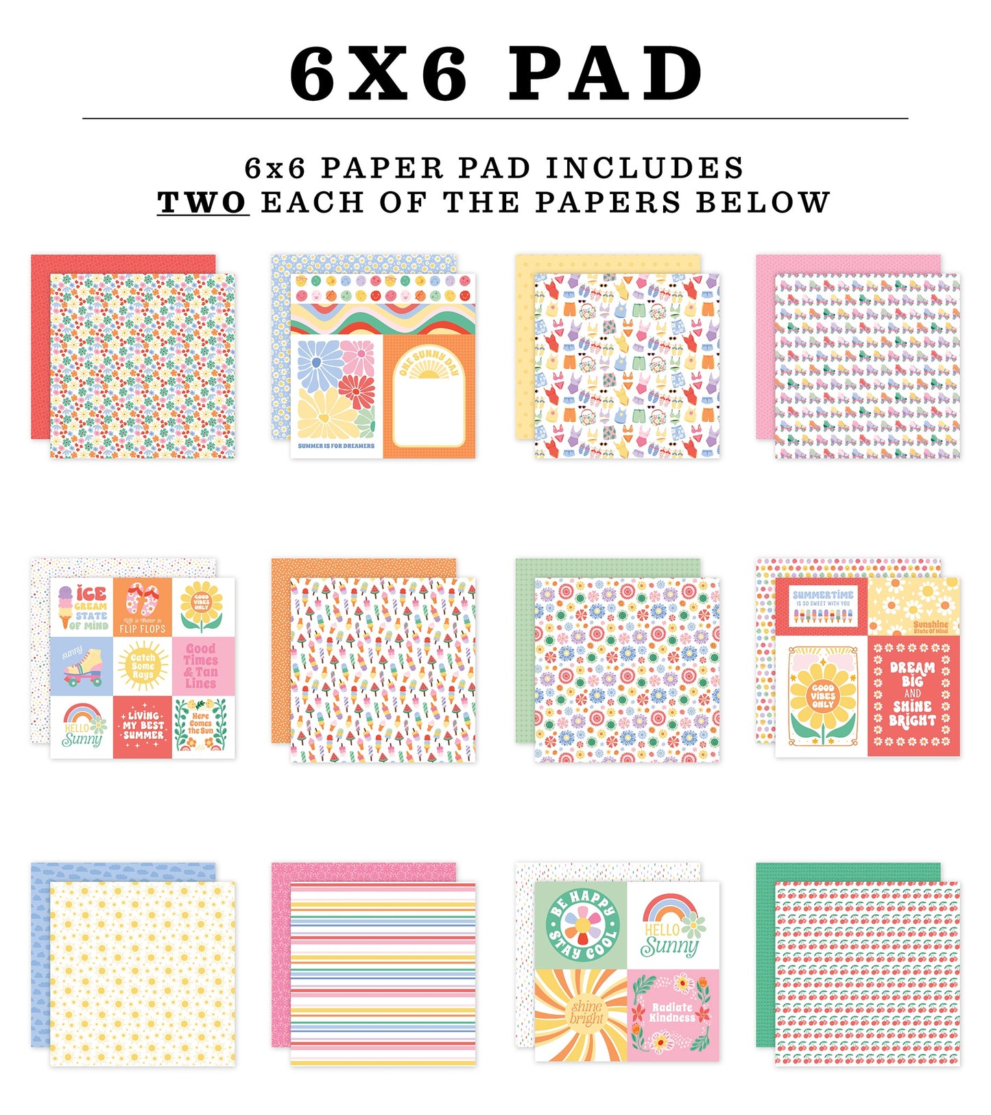 Echo Park Double-Sided Paper Pad 6"X6"-Our Groovy Summer