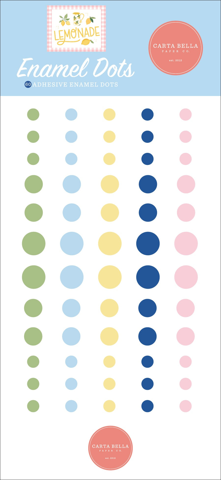 Carta Bella Adhesive Enamel Dots-Lemonade