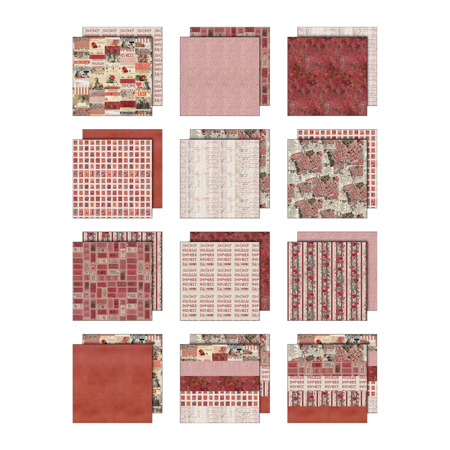 Idea-ology Double- Sided Cardstock 12"X12" 12/Pkg-Palette Collection: Red