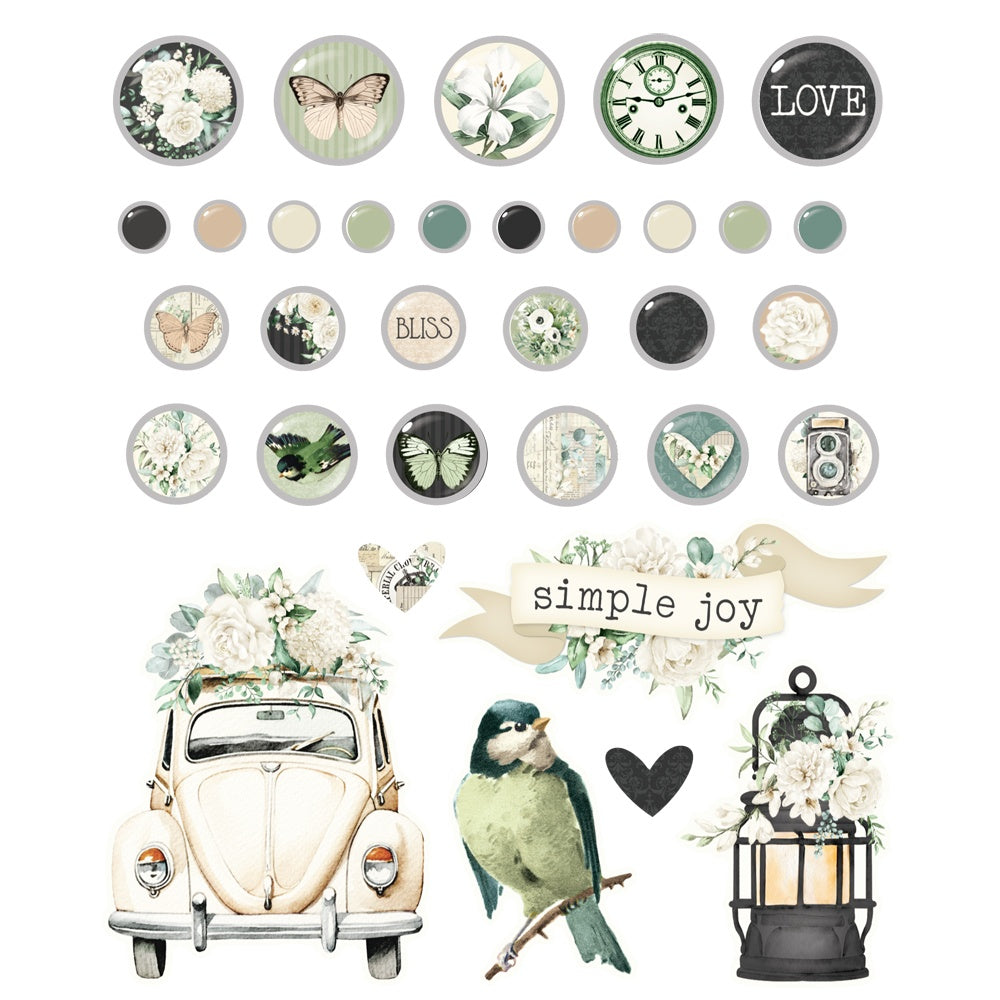 Simple Stories Adhesive Brads-Vintage Timeless Harmony