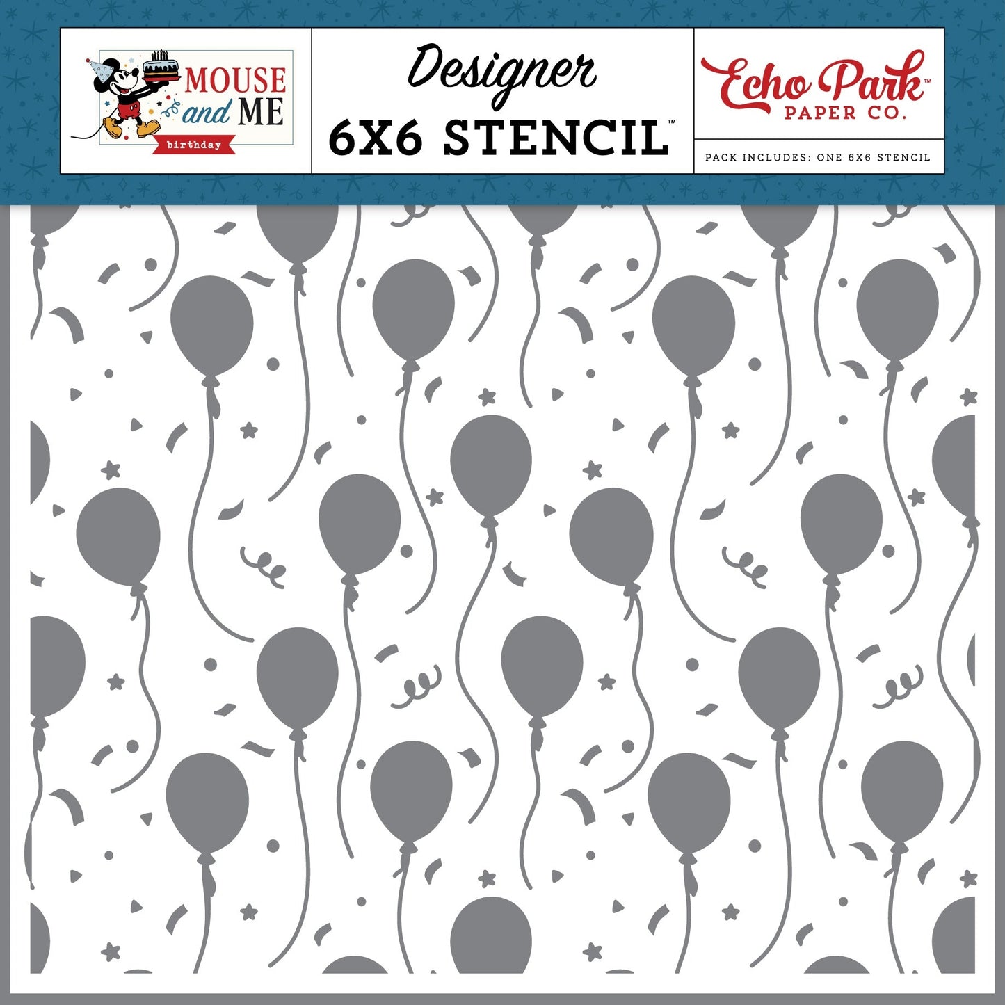 Echo Park Stencil 6"X6"-Birthday Magic Balloons