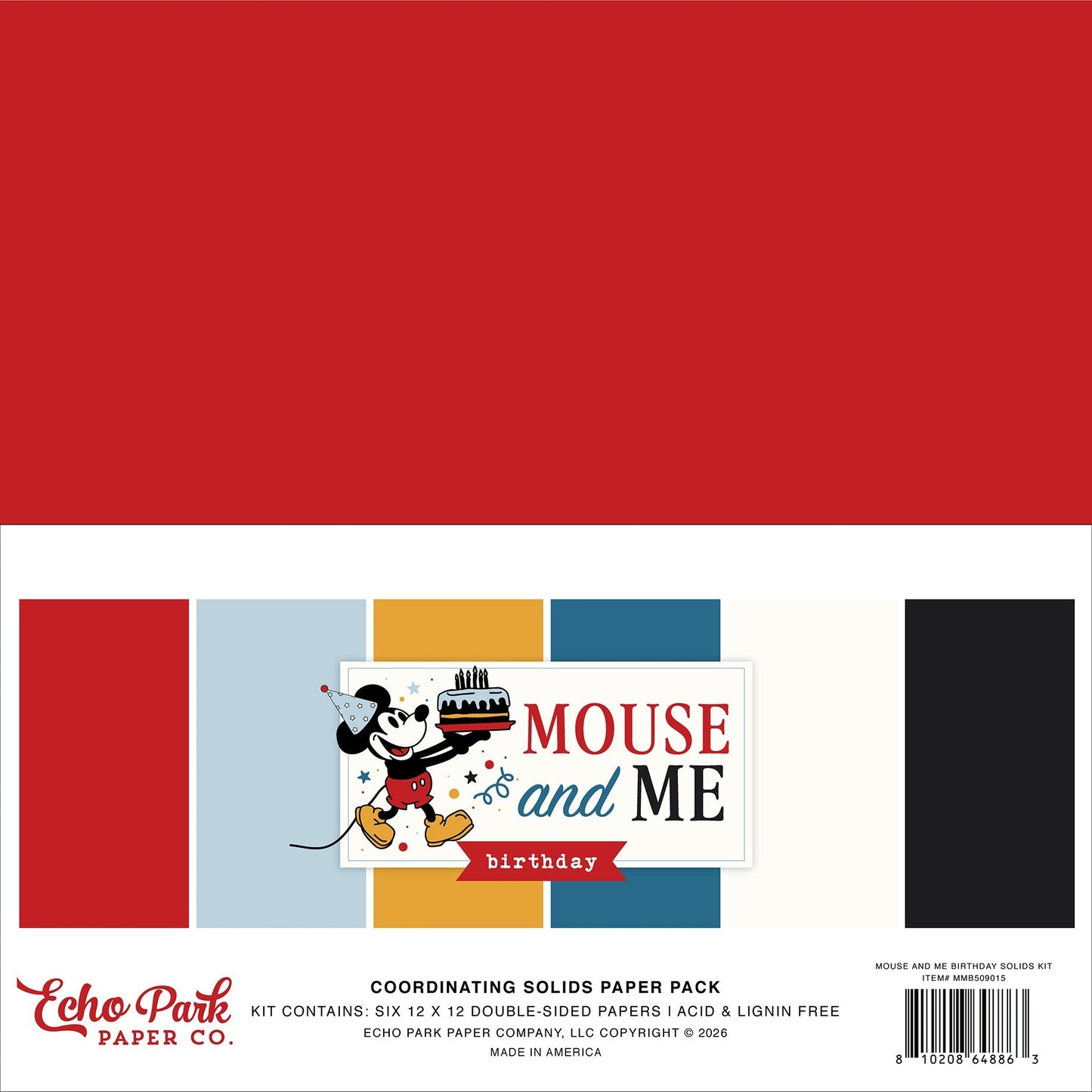 Echo Park Solids Kit 12"X12"-Mouse and Me Birthday