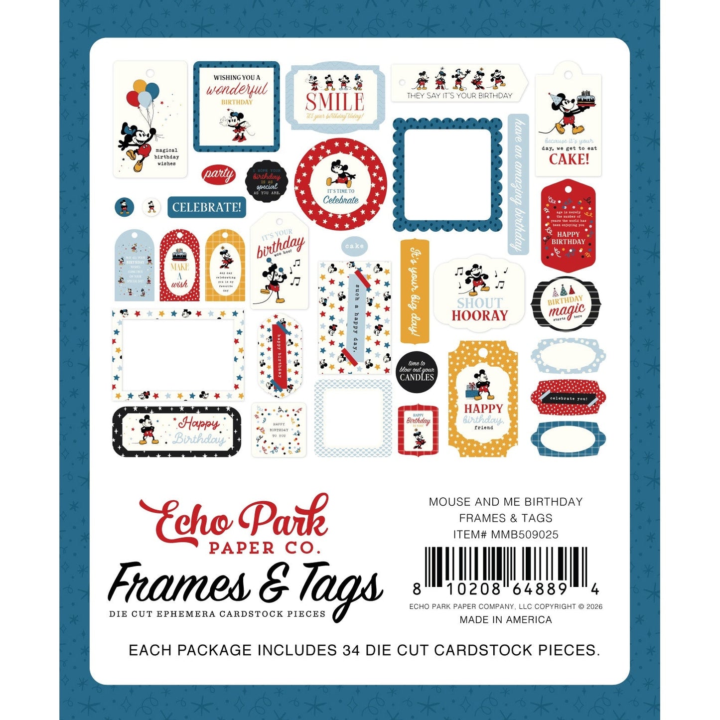 Echo Park Frames & Tags Ephemera-Mouse and Me Birthday