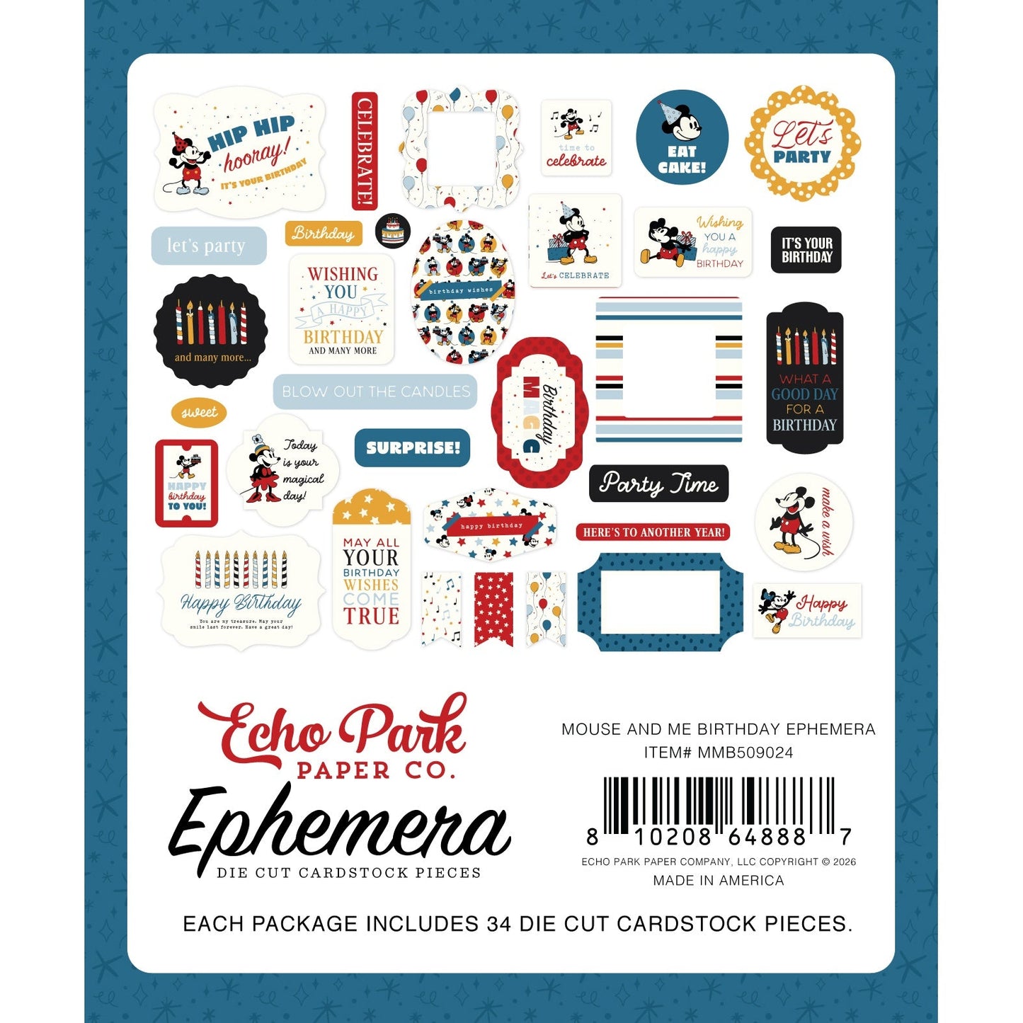 Echo Park Ephemera-Mouse and Me Birthday
