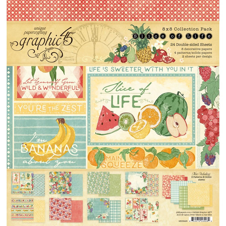 Graphic 45 Collection Pack 8"X8"-Slice of Life