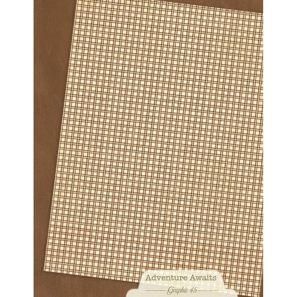 Graphic 45 Patterns & Solids Collection Pack 8.5"X11"-Adventure Awaits