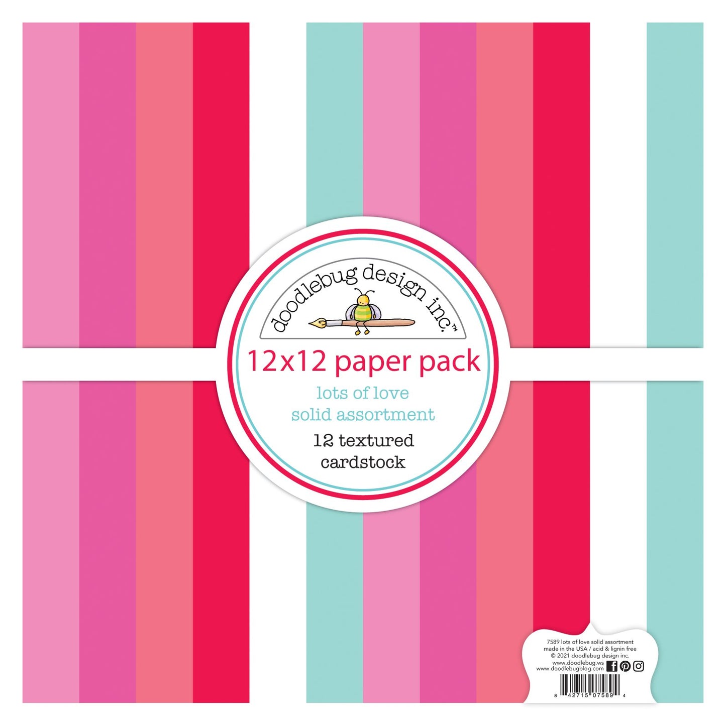 Doodlebug Lots of Love Textured Cardstock Assortment Pack