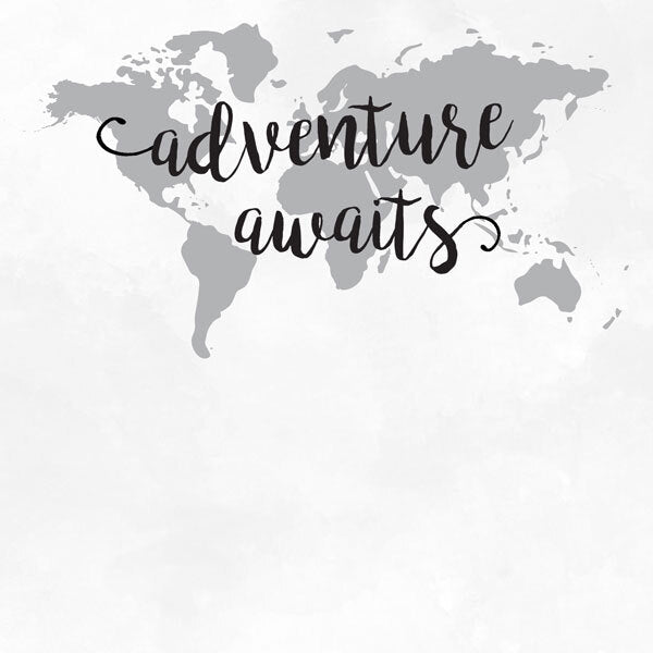 Adventure Awaits - World Map 12 x 12 paper