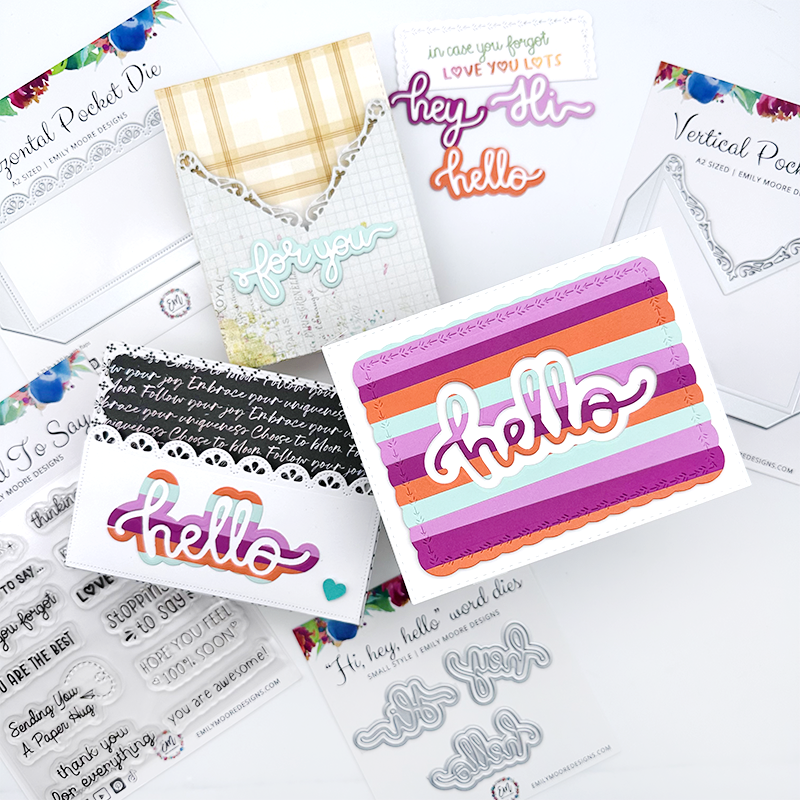 Hi, hey, hello Word Dies - Large Style