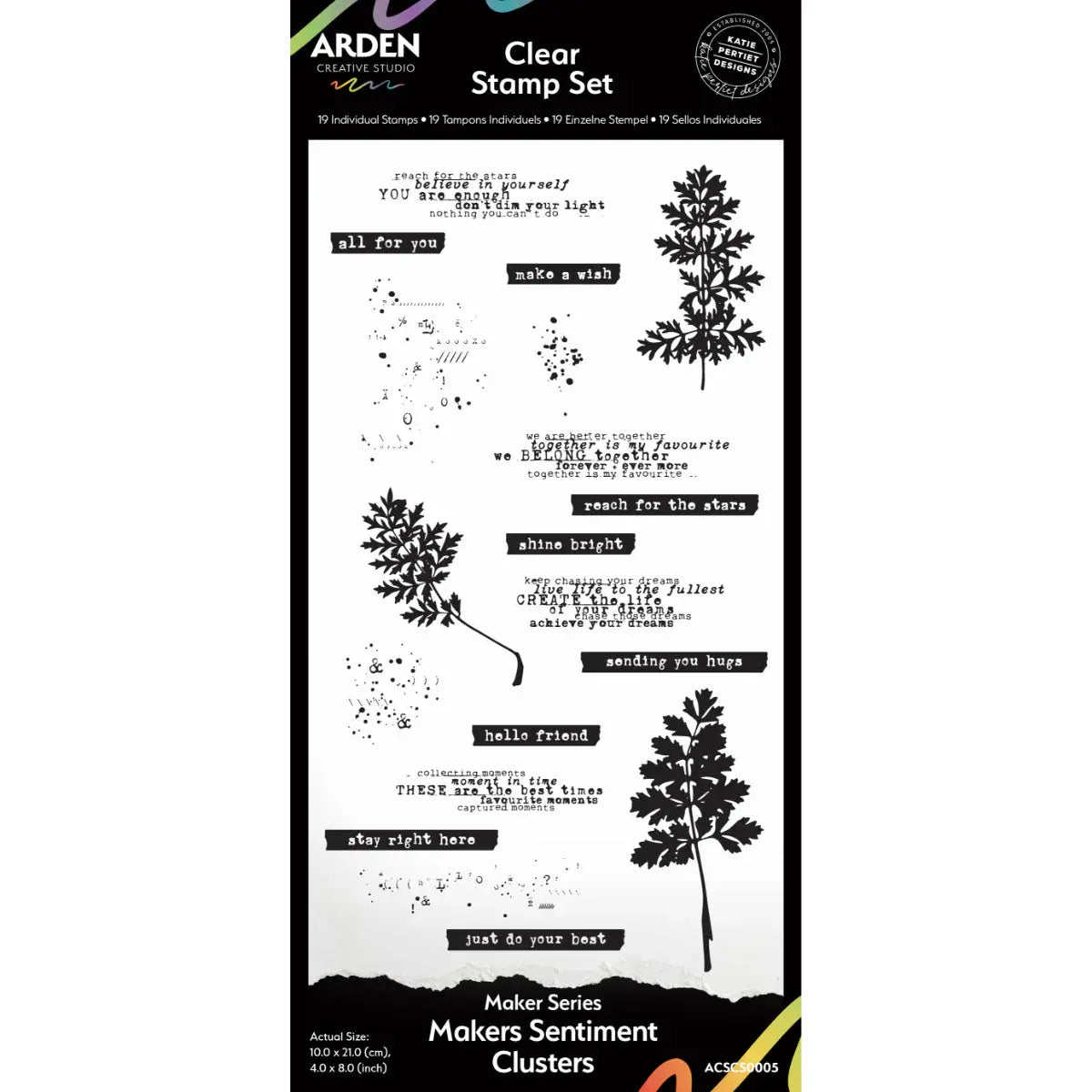 Arden Creative Studio Maker Series Makers Sentiment Clusters Clear Stamp Set