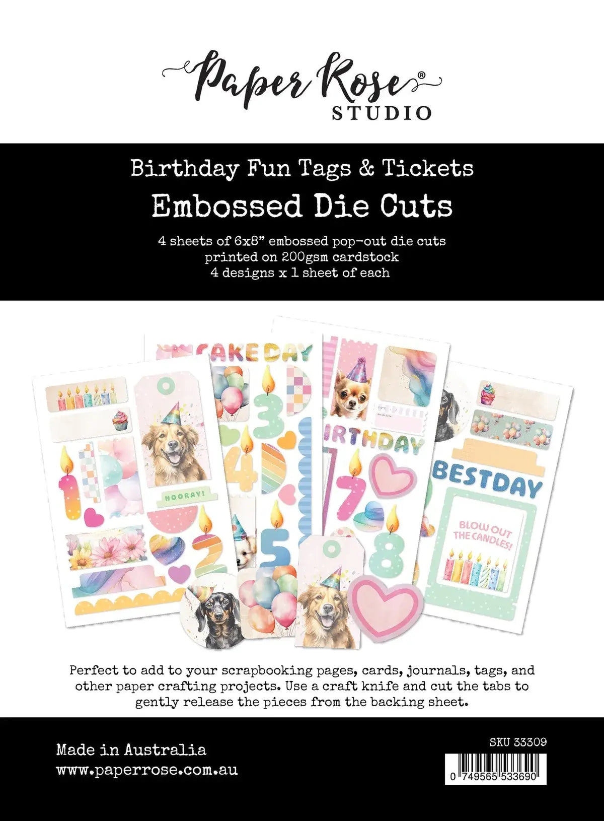 Birthday Fun Tags & Tickets Embossed Die Cuts