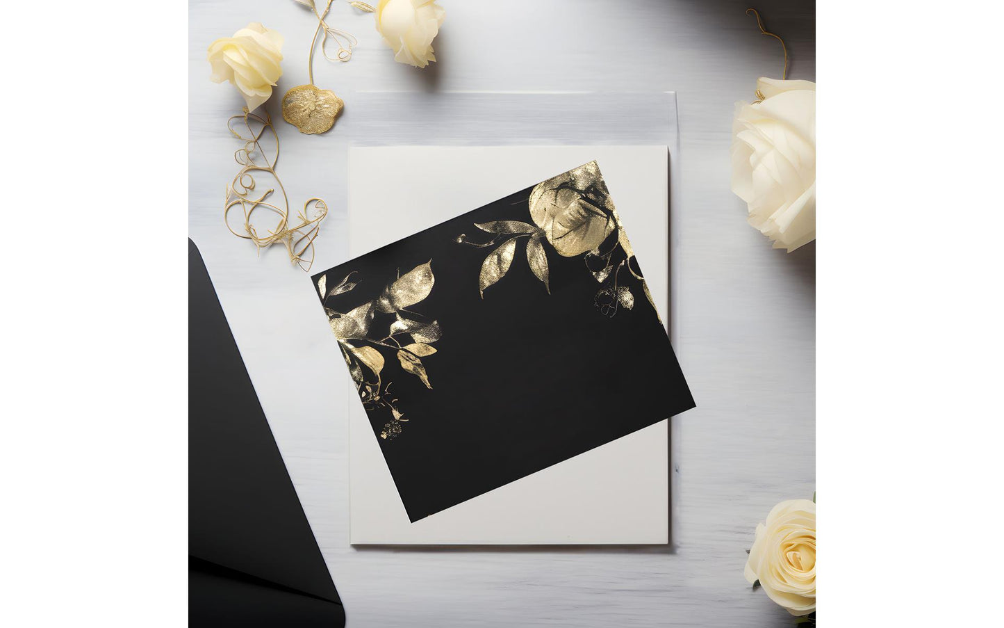 Black Card & Envelope A2 size (4.25 x 5) - pack of 6