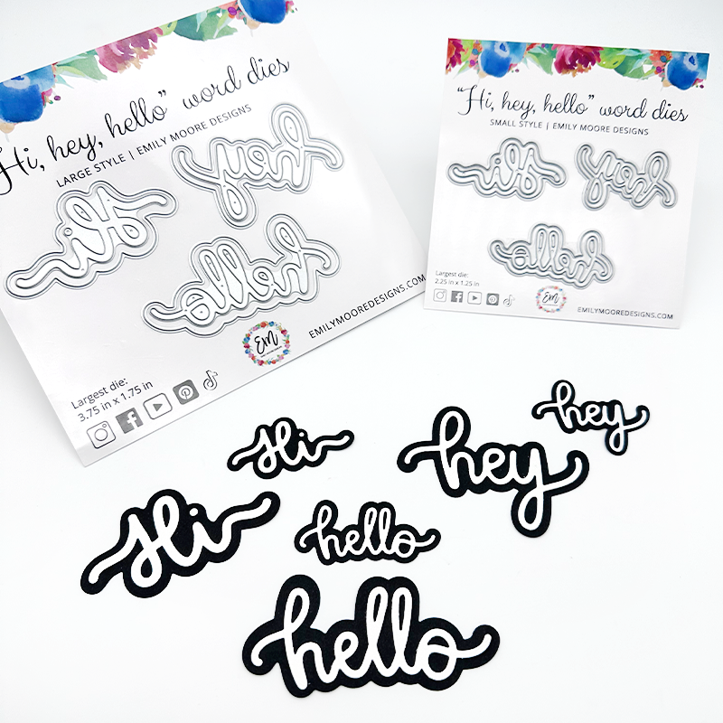 Hi, hey, hello Word Dies - Small Style