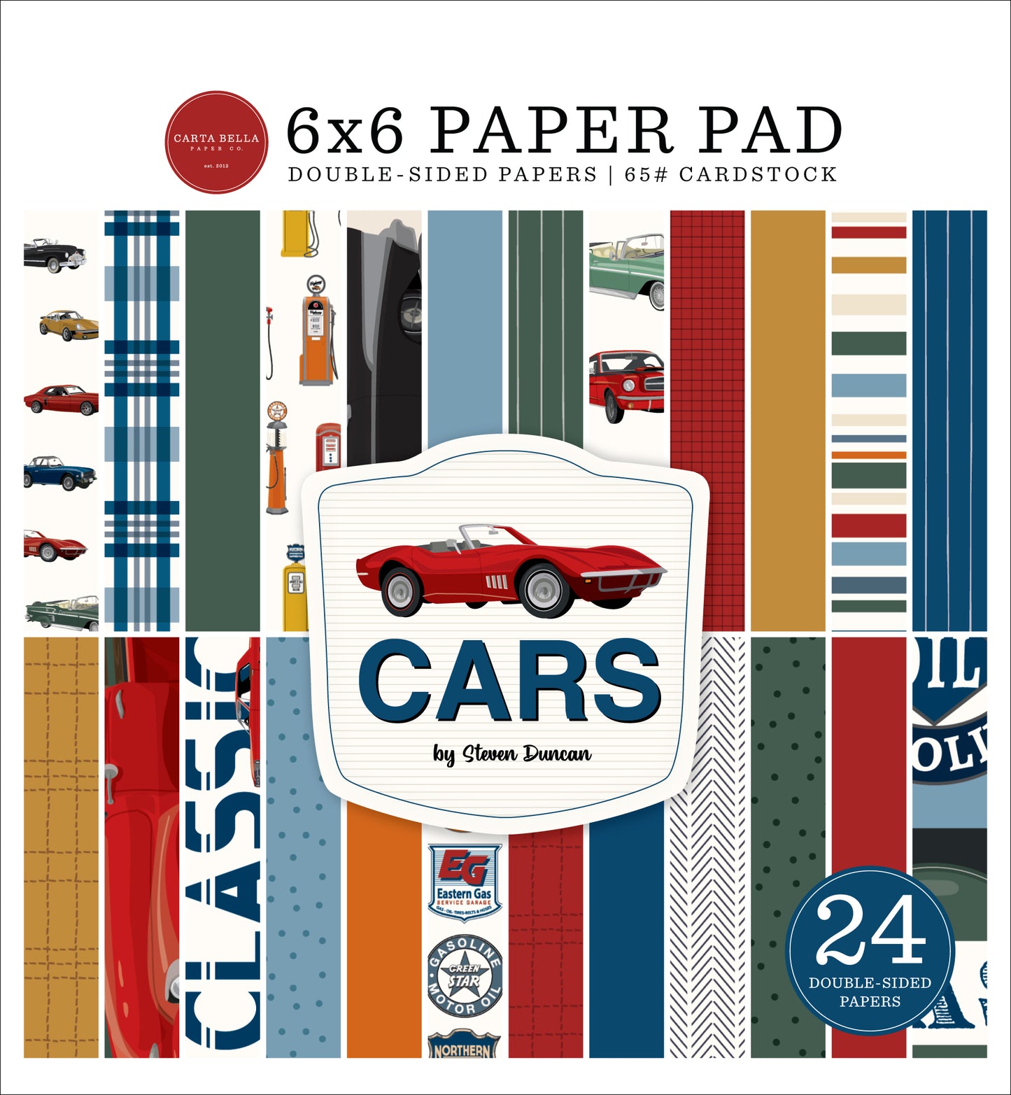 Carta Bella Double-Sided Paper Pad 6"X6"-Cars