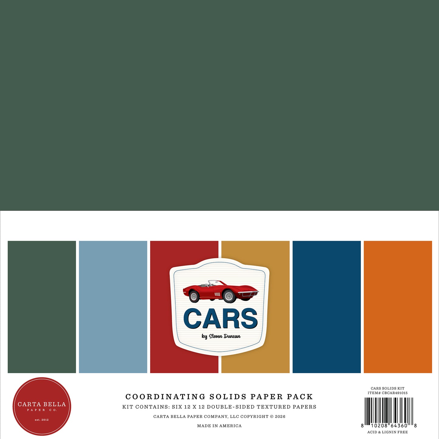 Carta Bella Solids Kit 12"X12"-Cars