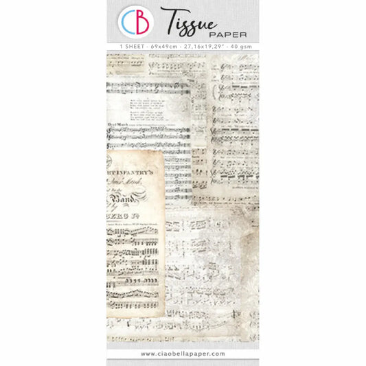 Ciao Bella Vintage Music Sheet Tissue Paper