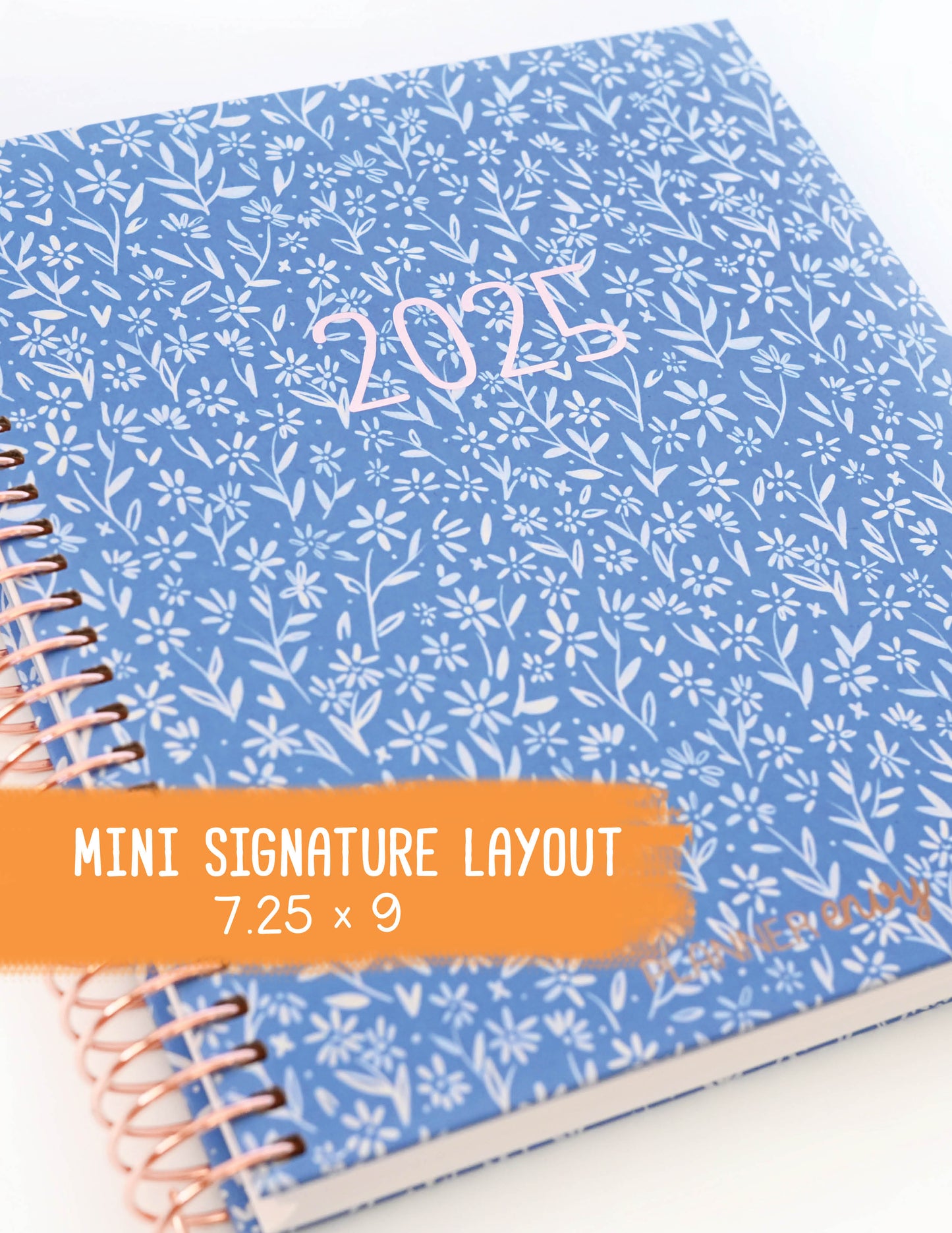 2025 Planner - Mini Signature Layout, Spiral Bound - "Amalfi Floral" (#506)