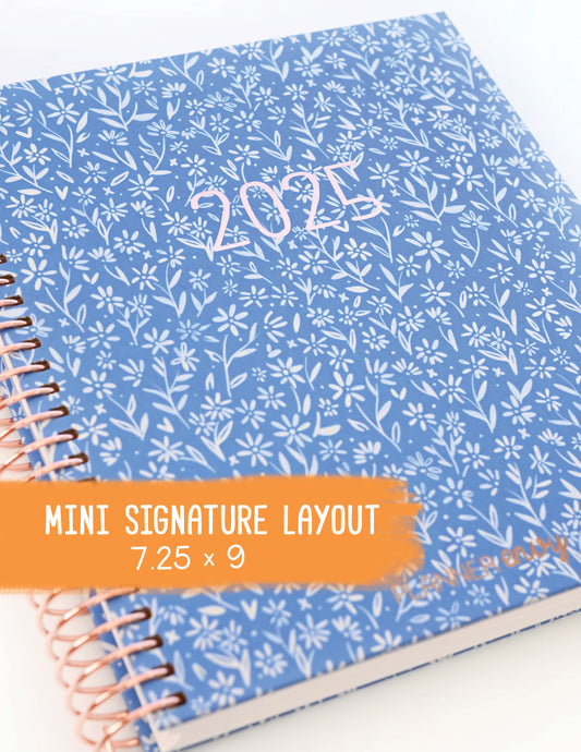 2025 Planner - Mini Signature Layout, Spiral Bound - "Amalfi Floral" (#506)