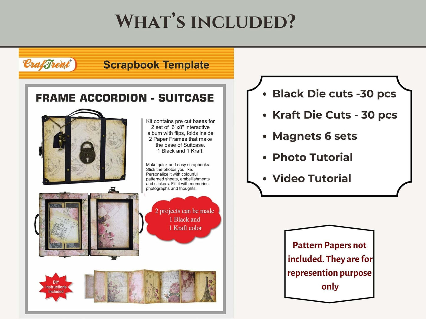 CrafTreat Frame Accordion - Suitcase
