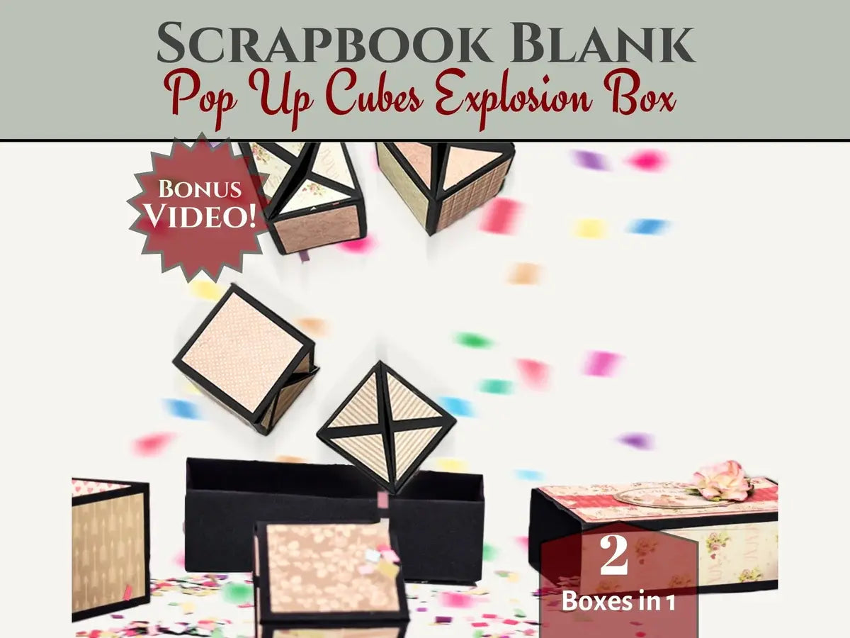 CrafTreat Scrapbook Blanks - Pop Up Cubes Explosion Box - Black Color