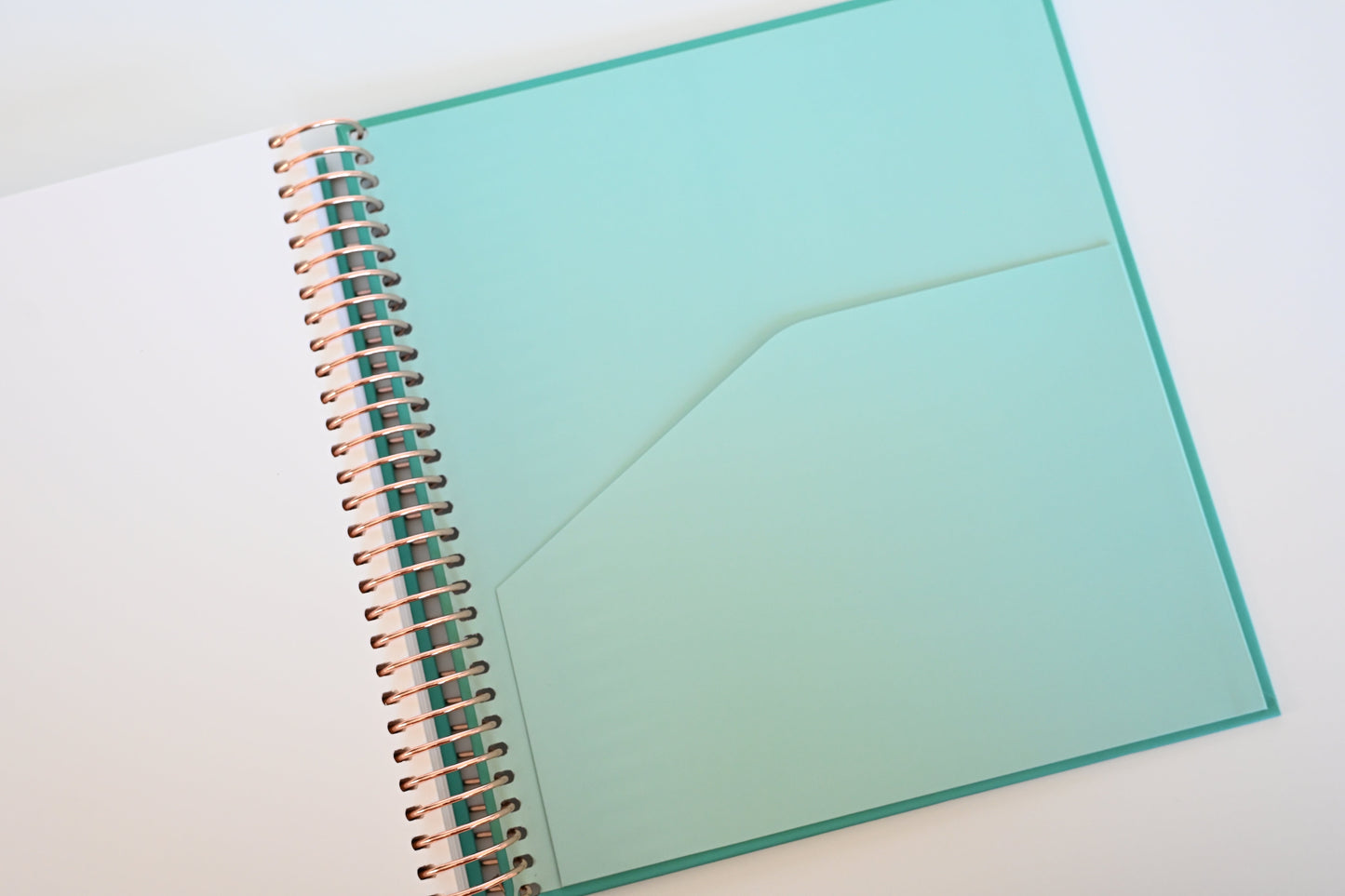 2025 Planner - Mini Horizontal Layout, Spiral Bound - "Teal Strokes" (#402)