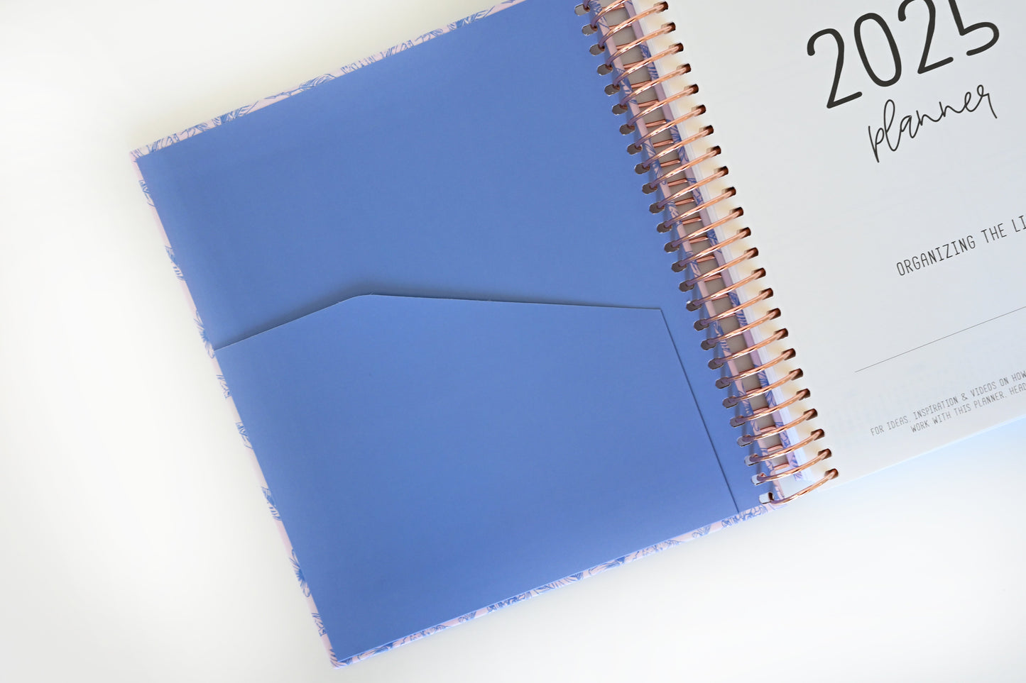 2025 Planner - Horizontal Layout, Spiral Bound - "Butterfly Doodles" (#109)