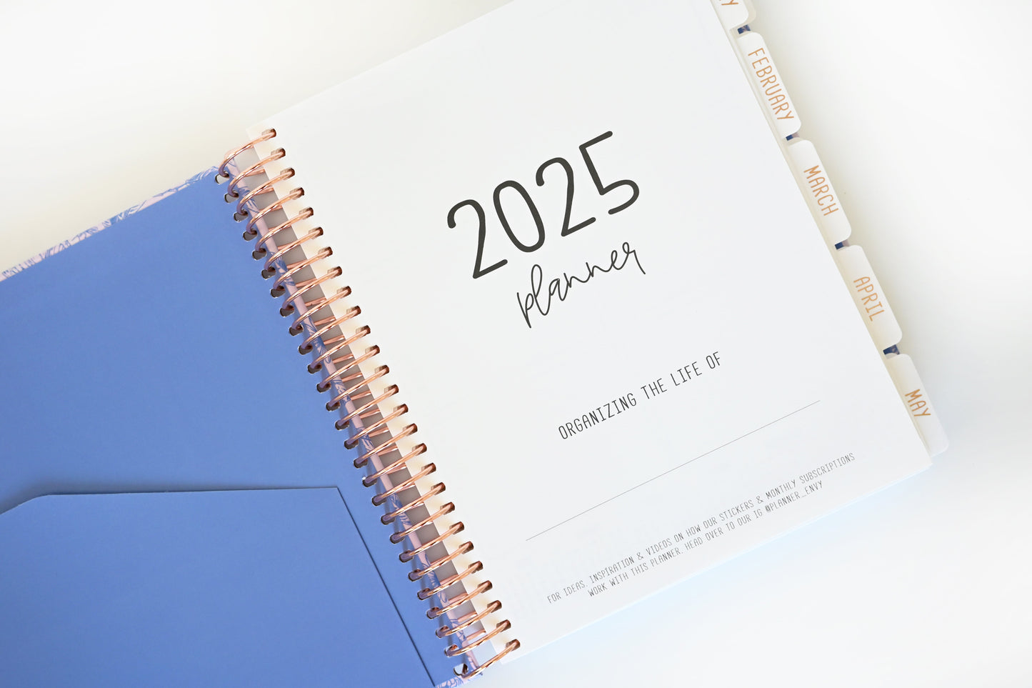 2025 Planner - Horizontal Layout, Spiral Bound - "Butterfly Doodles" (#109)
