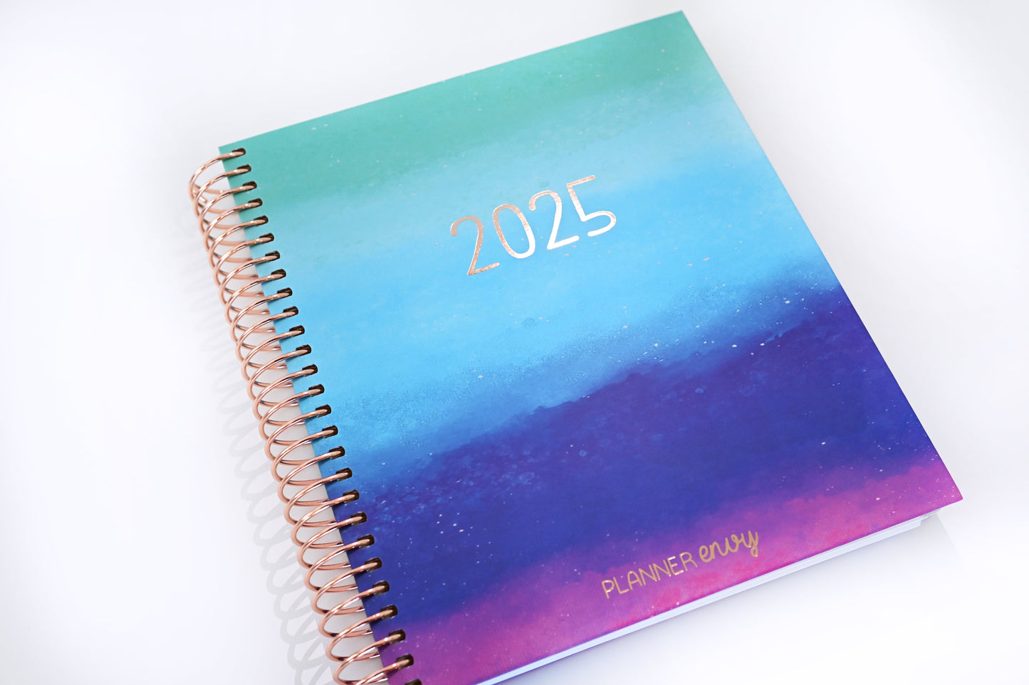2025 Planner - Mini Horizontal Layout, Spiral Bound - "Cool Hues" (#408)