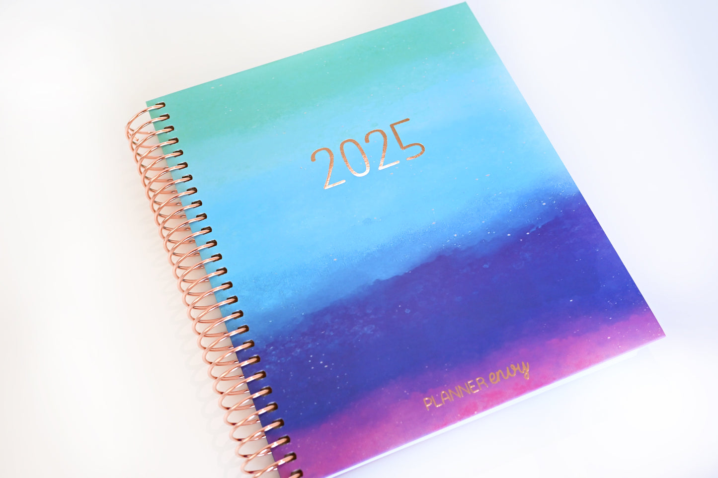 2025 Planner - Mini Horizontal Layout, Spiral Bound - "Cool Hues" (#408)