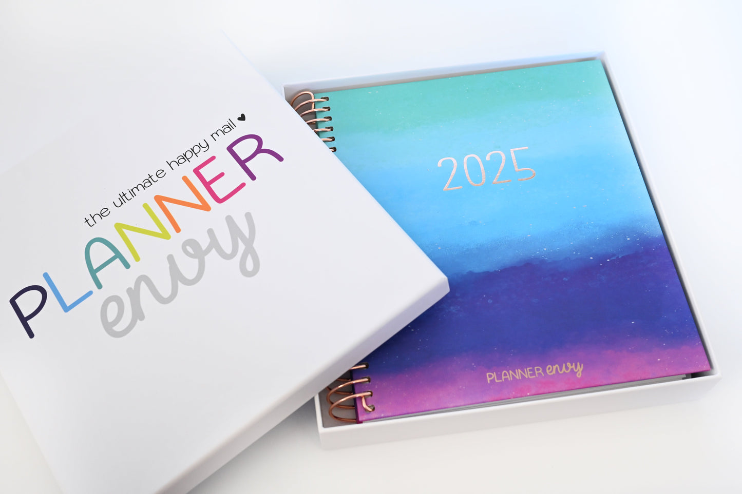 2025 Planner - Mini Horizontal Layout, Spiral Bound - "Cool Hues" (#408)