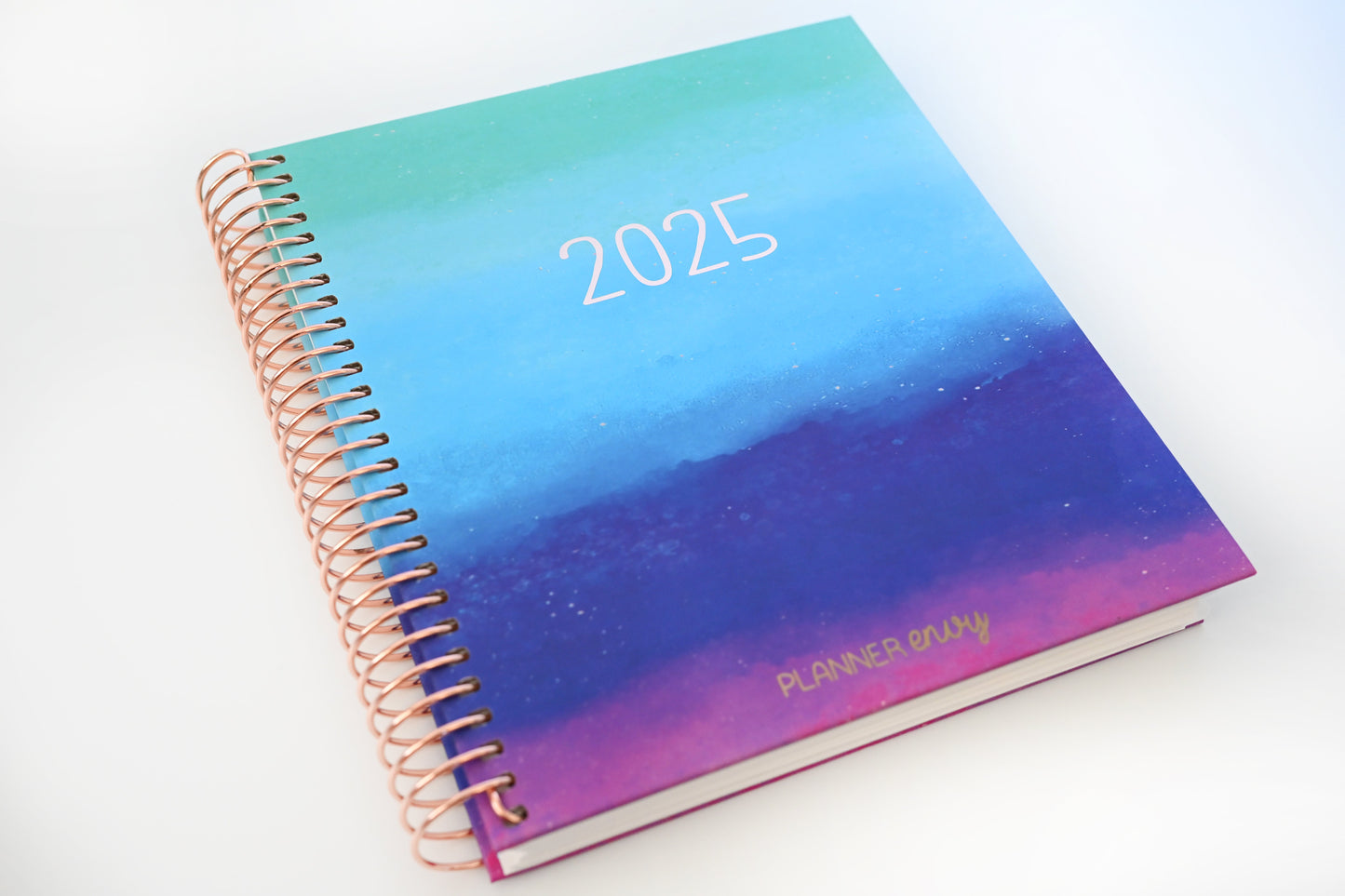 2025 Planner - Mini Horizontal Layout, Spiral Bound - "Cool Hues" (#408)