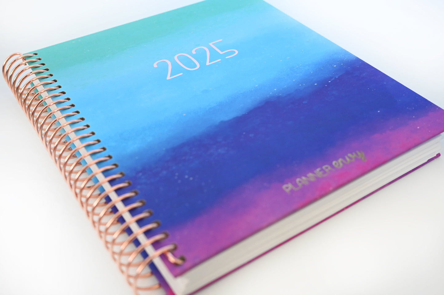 2025 Planner - Mini Horizontal Layout, Spiral Bound - "Cool Hues" (#408)