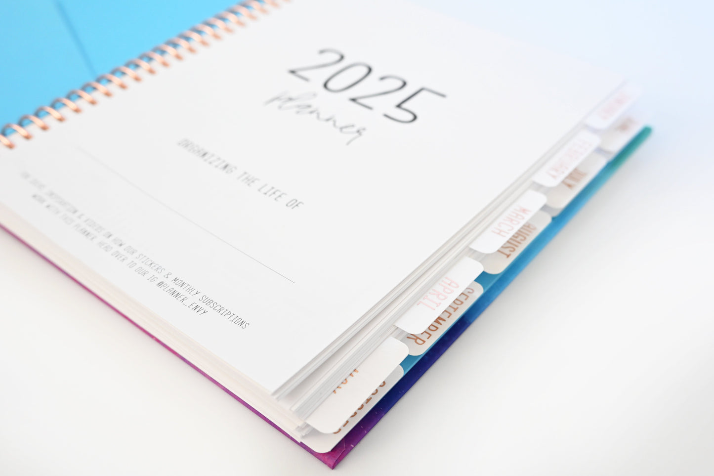 2025 Planner - Mini Horizontal Layout, Spiral Bound - "Cool Hues" (#408)